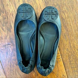 Tory Burch Black BALLET FLAT, LEATHER